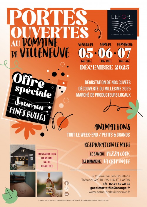 PORTES OUVERTES AU DOMAINE DE VILLENEUVE