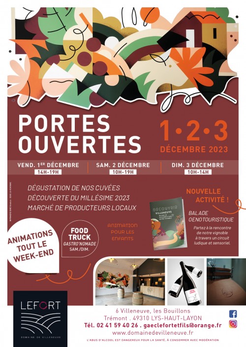PORTES OUVERTES au DOMAINE DE VILLENEUVE